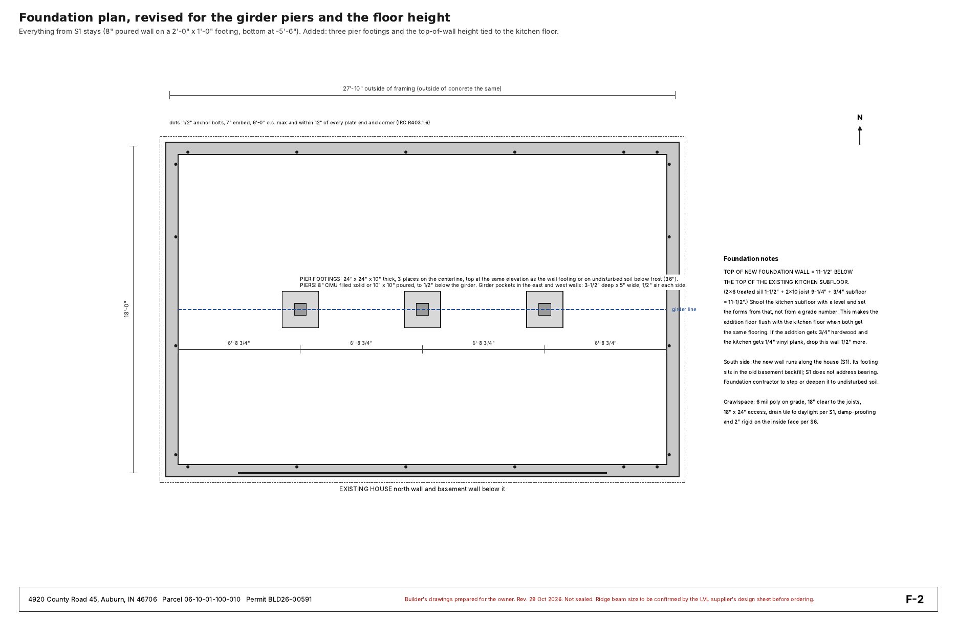 Framing set sheet F-2