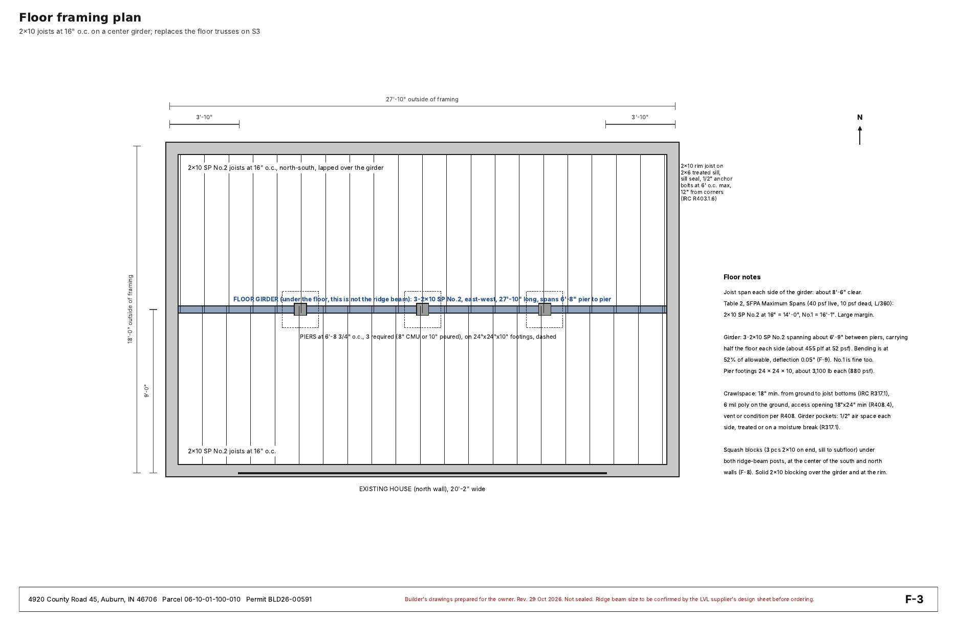 Framing set sheet F-3
