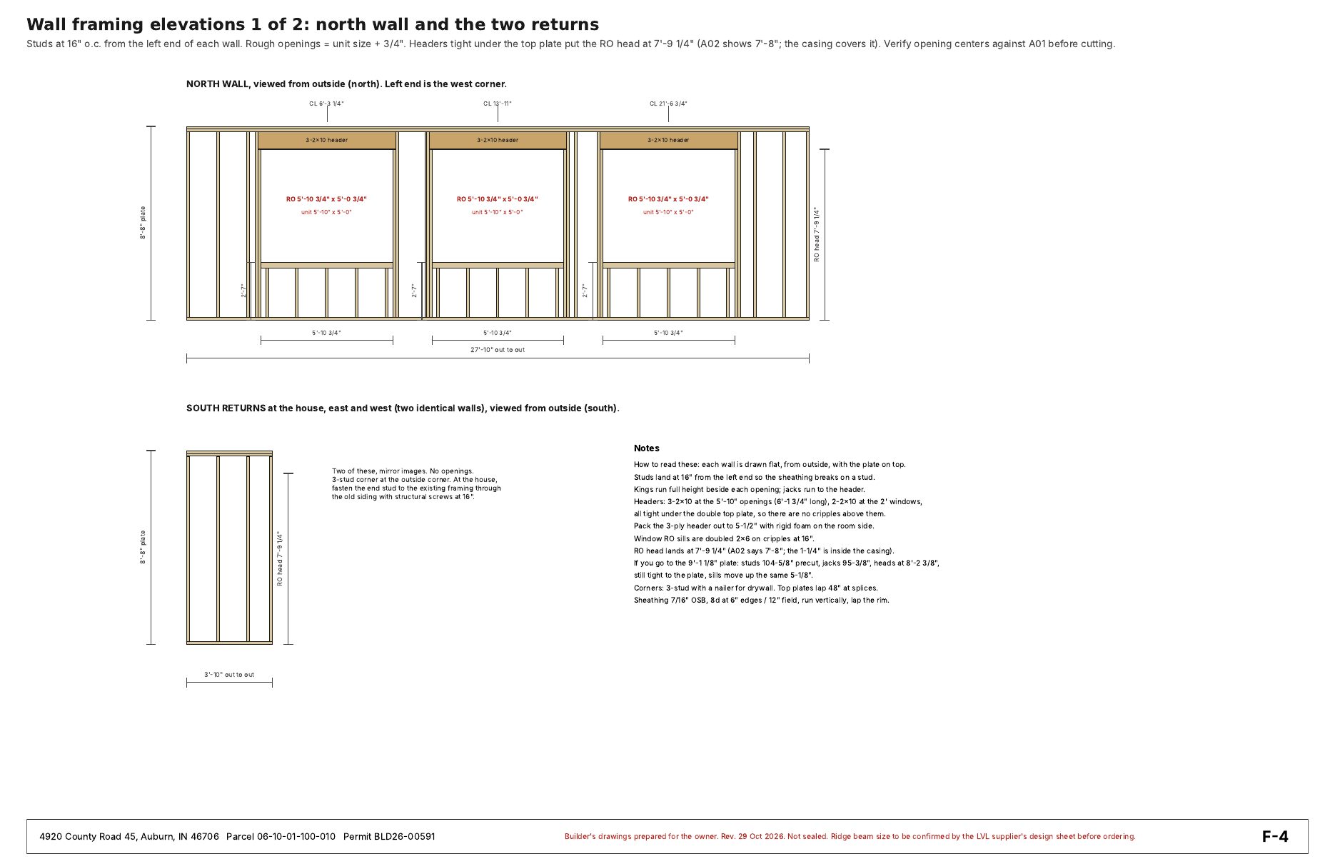 Framing set sheet F-4