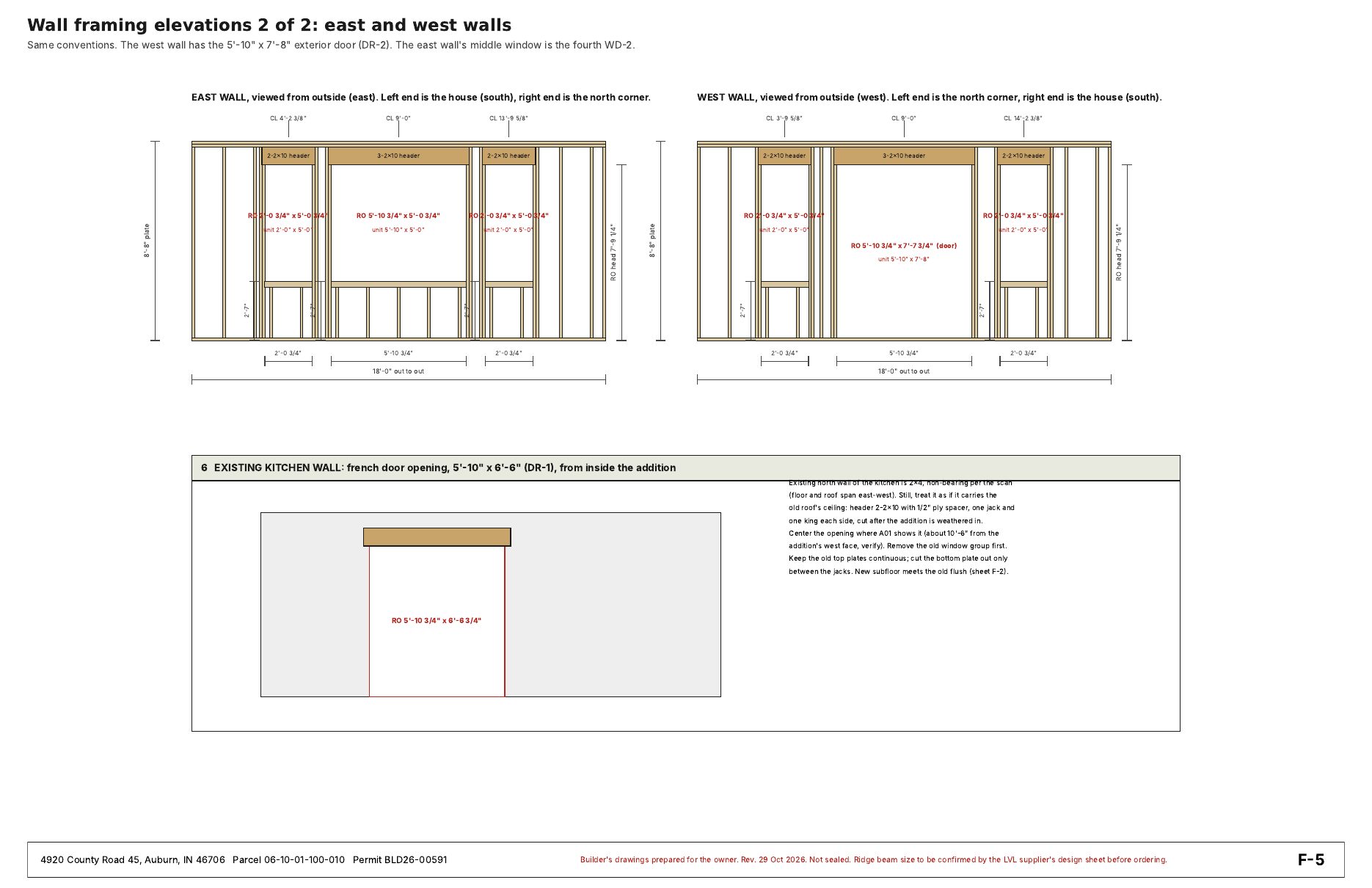 Framing set sheet F-5