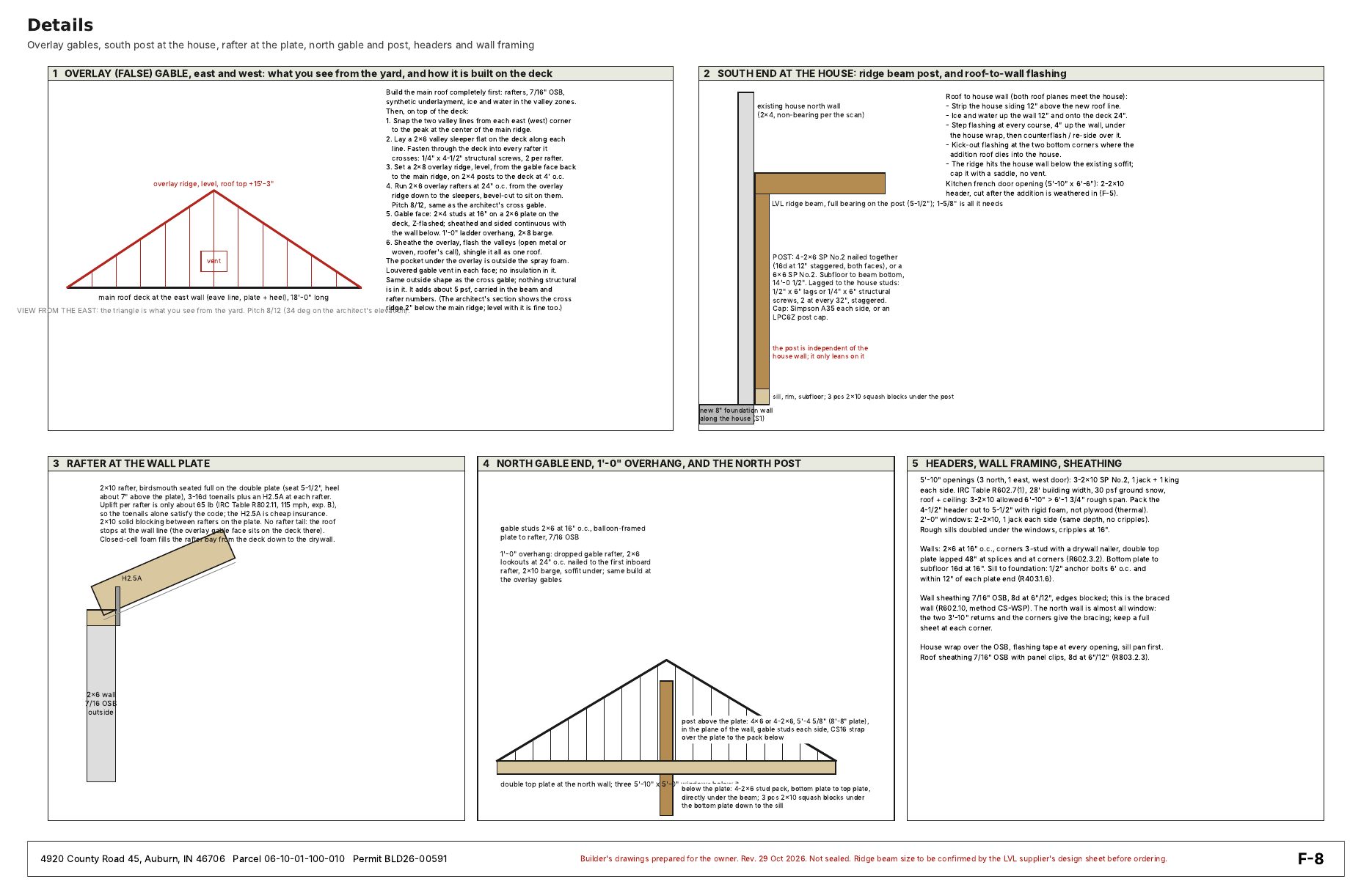 Framing set sheet F-8