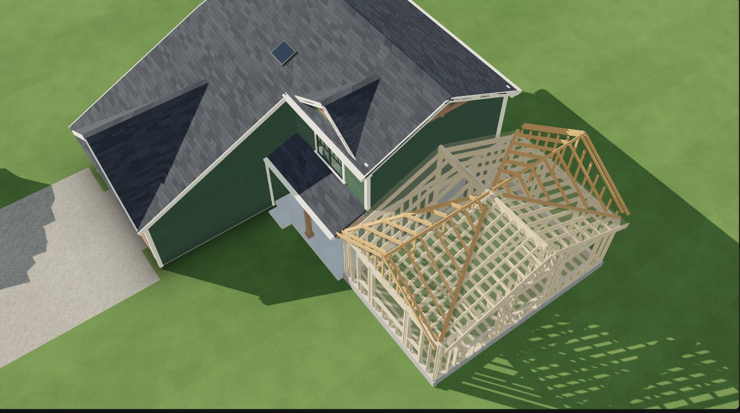 3D model, addition framing from above